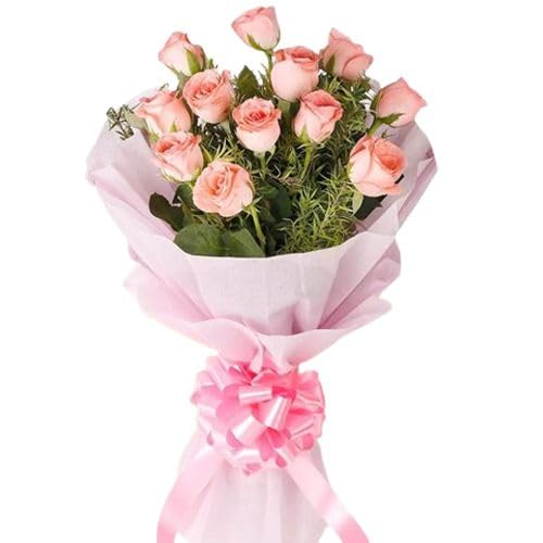IFG’s Beautiful Bouquet of Pink Roses, 8 pcs Fresh Flowers – Same Day Delivery