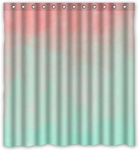 Cute Custom Ombre Pink Mint Green Shower Curtain 66" x 72" - Bathroom Decor(Fabric)