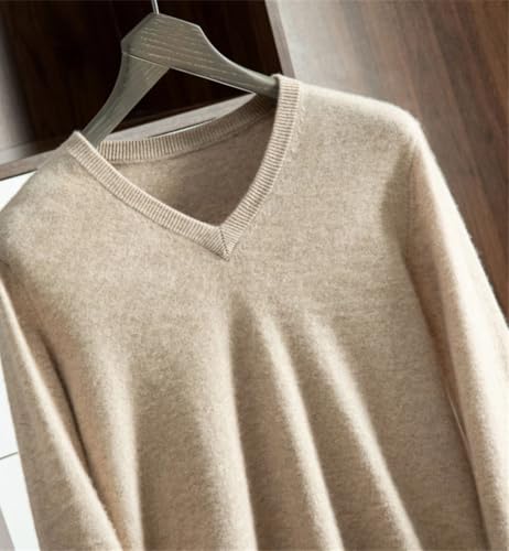 Mens Cashmere Sweaters Long Sleeve Pullovers Man V Neck Sweaters Loose Fit Knitting Clothing2