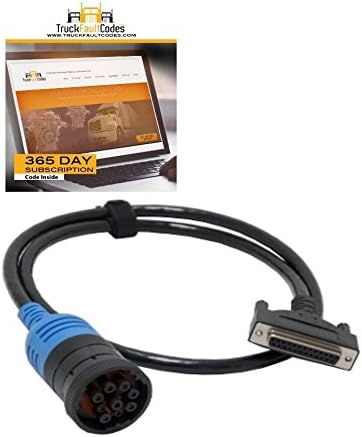 Cummins Inline 6 Adapter - 9 Pin Cable with 12-month Subscription to TruckFaultCodes