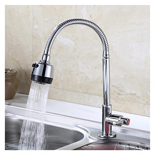 Robinet de cuisine à levier unique vertical chrome poli monotrou - 3