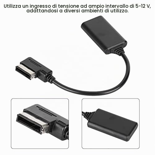 Akozon Cavo AMI, Adattatore Cavo Audio Bluetooth 5.0 AUX Adattatore per Interfaccia Musicale per Auto Adatto per AMI MMI R7 S5 A6L A8L A4L