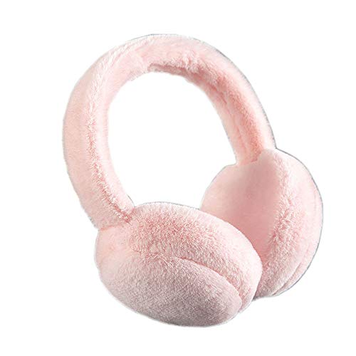 HUACANG Alças anticongelantes de inverno orelhas quentes dobráveis de meninas estudantes viajar correr esqui fora presente orelhas portáteis várias cores (cor: Rosa