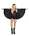 iHeartRaves Dark Angel Mesh Zip Up Romper, Sheer Long Sleeve Rave Bodysuit (Black) (Medium)