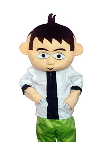 Image of Bookmycostume Buy Ben 10 Cartoon Mascot Costume For Theme Birthday Party & Events | Adults | Full Size Adults - Fleece, Multicolor