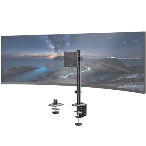 Monitor Halterung 1 Monitore für 17-49 Zoll - Vertikale Bildschirmhalterung Höhenverstellbar mit 20 kg Neigbar Schwenkbar Drehungbar VESA 75/100 mm Schwarz
