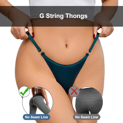 XI LIU 6 Pack G String Thongs for Women Sexy Low Underwear T Back thong Breathable Panties3