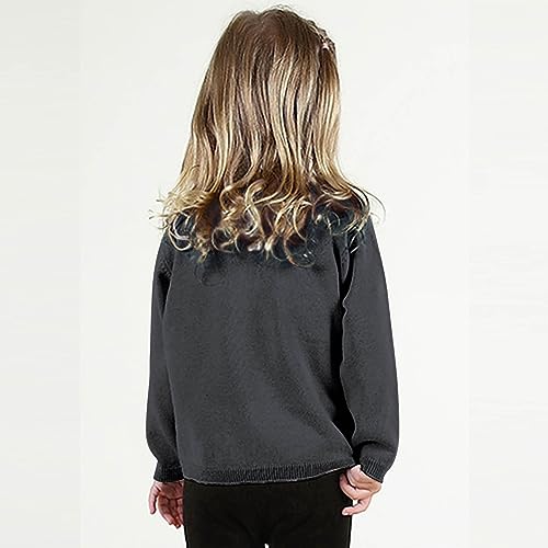 Girls Knit Cardigan Sweater Cotton Button Crewneck Long Sleeve Tops Kids Solid Color Warm Winter Coat Outwear Clothes2