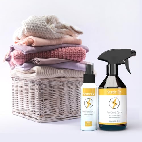 StaticEx Antistatik Spray Kleidung - Geruchsneutrales Antistatisches Spray, Anti Static für Kleidung, Teppich, Möbel & Textilien, Auto - Gegen statische Aufladung (250 ml (1er Pack))