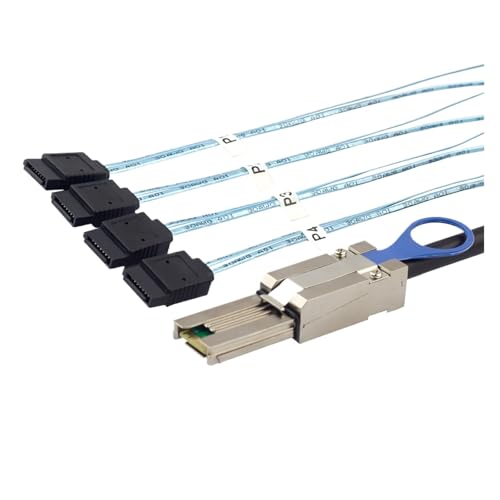 Cable Mini SAS 26Pin HD SFF-8088 a 4 SATA 7Pin 0.5 m miniatura 5