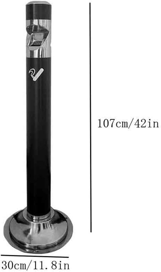 Outdoor Standing Ashtray Rainproof Baking Varnish Vertical can be Fixed Outdoor Ash Column Smoking Area Trash can Iron Cigarette Butt Collection Black Ashtray Outdoor/Ash Tray