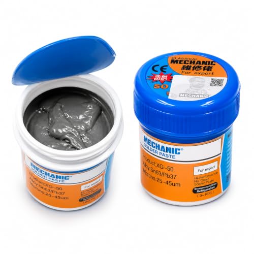 Image of Mechanic XG-50 Tin Solder Paste, Sn63 /Pb37 No-Clean Soldering Paste for SMD, BGA, PCB Rework, Mobile Repair & Electronics Soldering, 35g