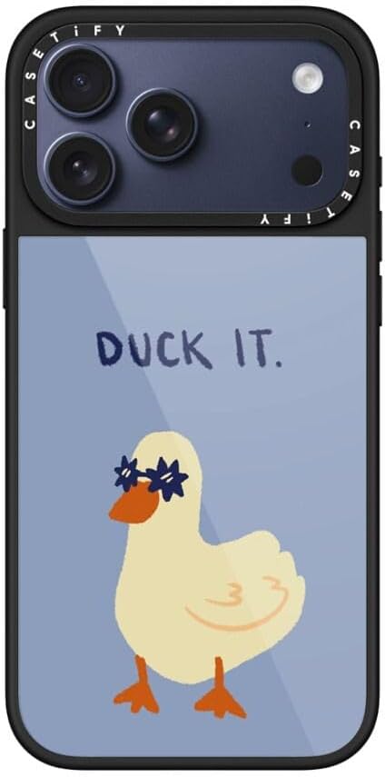 CASETiFY Glaze iPhone 17 Pro Max Case [Glossy Finish/Compatible with Magsafe / 4.9 ft. 1X Military Grade Drop Protection] - Duck it - Soft Launch Blue - Black