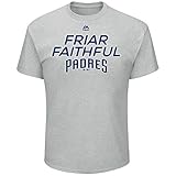 Offiziell lizensiert Majestic San Diego Padres Bring The Battle MLB T-Shirt Grau, M