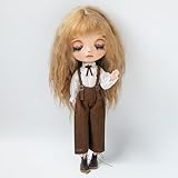 XiDonDon Doll Clothing Shirt and Overalls Set for Blyth,Ob24,Licca,Azone BJD Doll Clothes Toys Accessories Gifts (Only Clothes) (Brown Set)