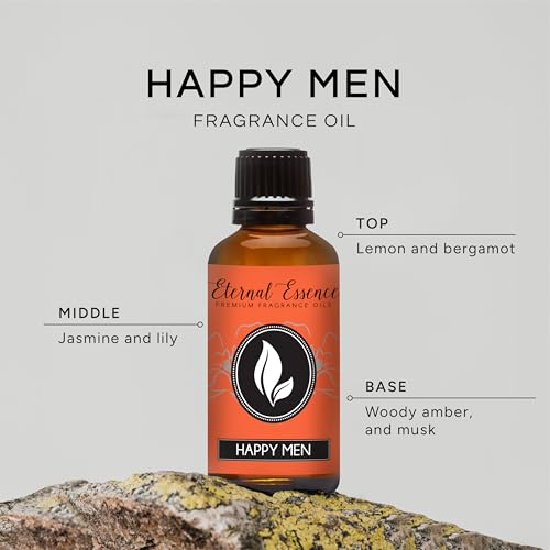 Image of Eternal Essence Oils Happy Men 30ml Premium Fragrance Oil - for Candle, Soap Making, Aromatherapy, Diffusers, Home Care, & Humidifiers