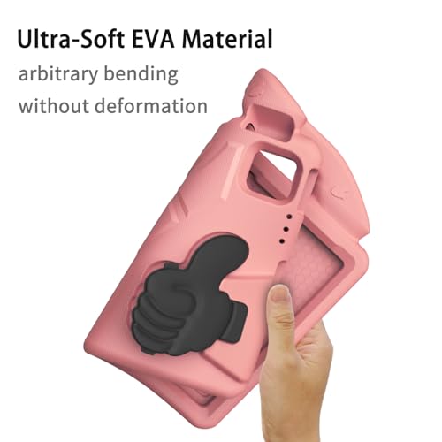 Funda para iPad Pro 11 infantil resistente a caídas con asa anticaídas rosa 6