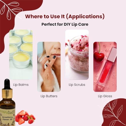 Image of Soapy Twist Strawberry Lip Flavour Oil - 25g | For Use in DIY Lip Balm, Lip Scrub, Lip Gloss and other Lip Product