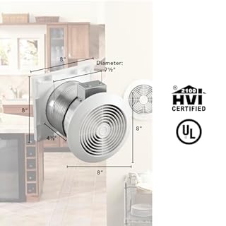 Broan-NuTone 512M Through-the-Wall Ventilation Fan White Cover, 6-Inch 70 CFM 6.0 Sones