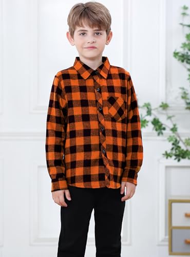 Image of Betusline Boy and Men Button Down Plaid Shirt | Soft,Breathable and Comfortable Fabric