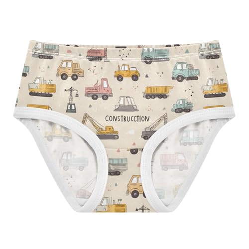 Wusikd Cute Construction Vehicles Girls' Underwear Cotton Girls Briefs Soft Toddler Underwear 2T