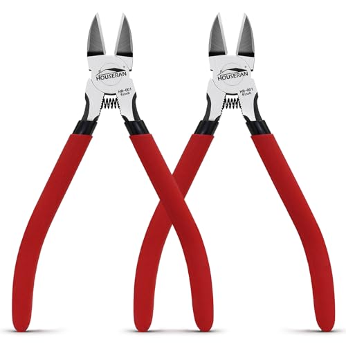 HOUSERAN Wire Cutters 2 PACK 6 inch Side Cutters Flush Cut Pliers