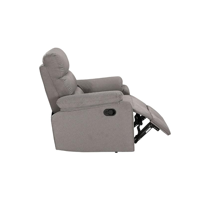 Image of Torque - Alenya 1 Seater Fabric Manual Recliner | Recliner Sofa /Chair for Living Room, Bedroom, Office (Grey) | 1 Year Warranty