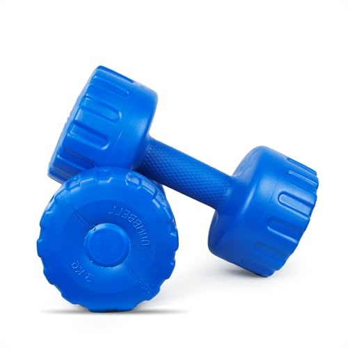ARTINO PVC Dumbbells Set Weights Fitness For Home Gym Exercise (Pack of 2) Light,Heavy for Women & Men’s Dumbbell (4kg)