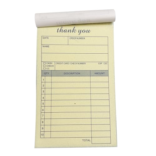 Roll Maven 10 Pack Thank You Receipt Book, 3.4x5.5 Handheld 2-Part Carbonless, White/Yellow Carbon Duplicate Copy Sales Order Form, Invoice Pad, Cute Convenient for Small Business (50 Sets) - Thumbnail 4