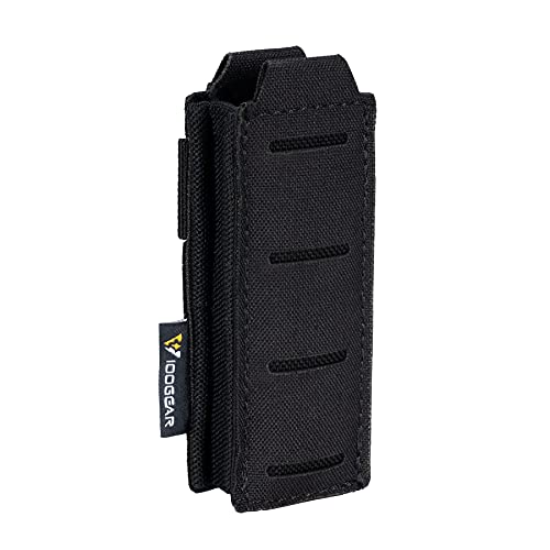 IDOGEAR MOLLE Magazinbeutel Einzelne Pistolen Magtasche Elastische Oben Offene Tasches für Glock M1911 92 9mm .40 Magzines Taschenlampen Holster(Black)