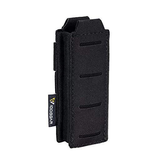 IDOGEAR Pochette pour Unique Pochette Ouverte sur Le Dessus Molle élastique pour Étui pour Lampe de Poche Glock M1911 92F 9mm .40 Magzines (Black)