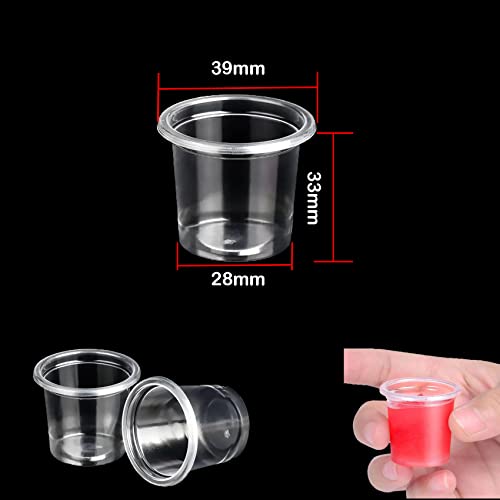 Panexf 50 Stück Schnapsgläser Plastik, 2cl/20ml Shotgläser plastikbecher Schnapsbecher aus PP - Material, Wiederverwendbarer Trinkbecher für Party Spaß