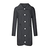 Strickkleid Damen, Laufjacke Winter Pelz Mantel Blazer Jacke Sweatjacke Mit Teddyfutter Takko Jacken Leichte Steppjacke FrüHlingsmäNtel Blazer Kurzarm Herbstjacken Blazer(Dunkel Grau-2, M)
