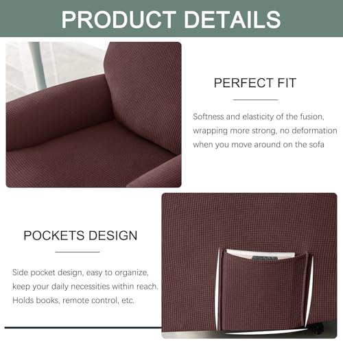 Funda reclinable impermeable elástica para renovar un sofá de 2 plazas dañado 7