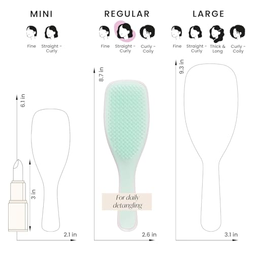 Image of Lyrovo Ultimate Hair Brush Comb for Women for Wet & Dry Hair Eliminates Knots & Reduces Breakage for All Hair Types (White & Blue)