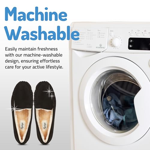 Floopi Women Slippers Moccasins, Soft Faux Fur Lining with Cozy Memory Foam, Ladies House Slippers for Women with Indoor & Outdoor Anti-Skid Sole3