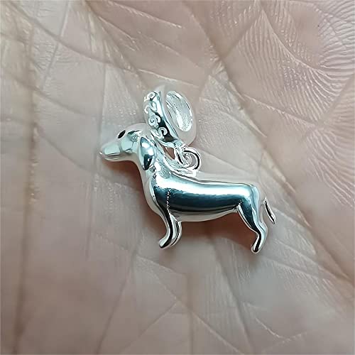 Dachshund Dog Dangle Charm Fit Women Bracelet Necklaces Fashion Gifts 925 Sterling Silver DIY Jewelry4