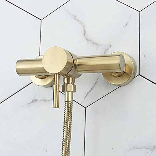 Robinet de baignoire mural mitigeur douche complet avec flexible 1,5m inox