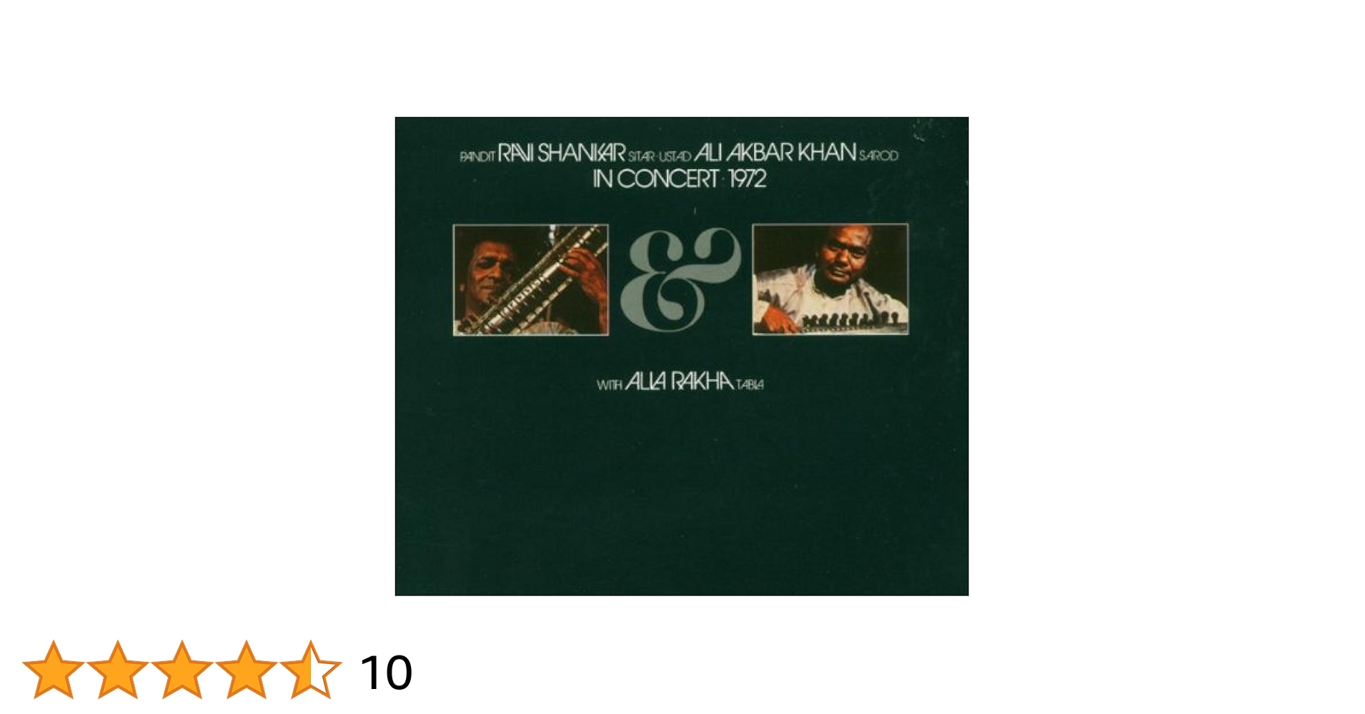 ラヴィ・シャンカール イン・コンサート1972 レコード ラヴィ・シャンカール＆アッリ・アクバール・カーン「イン