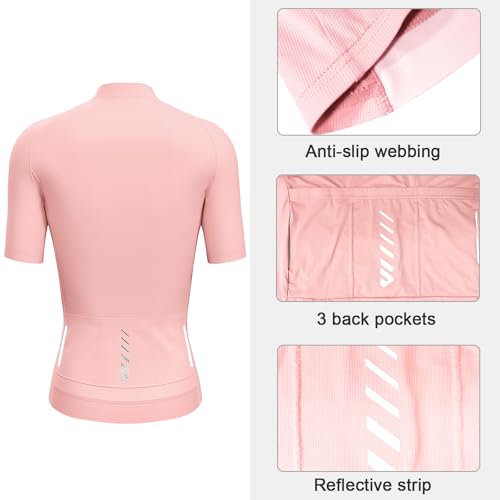 Wulibike Women Cycling Jersey Pink
