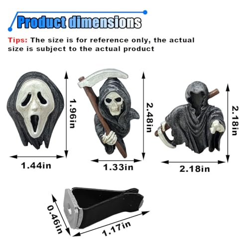 Image of 3PCS Cool Skull Car Vent Clip, Ghost Skeleton Car Diffuser Air Outlet Clip, Halloween Decorations Spooky Car Interior Accessories, Funny Presents for Men Women (Ghost)