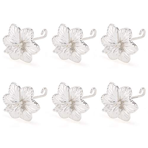 Osasbazaar Pure Silver Artificial Flowers for Puja, Temple at Home, Workplace and Gifting - 97%-99% Pure BIS Hallmarked (Silver, 6 Pieces)