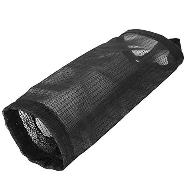 Bag Holder for Plastic, Grocery Bag Holder Plastic Dispenser Foldable Breathable Washable Hanging Mesh Garbage Bag Organizer for Kitchen Plastic Bag Storage (Black L)