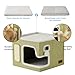 ZOMISIA Cat Beds for Indoor Cats - Large Cat House for Pet with Fluffy Ball Hanging and Scratch Pad, Foldable Cat Hideaway,16.5x16.5x13 inches, Grey
