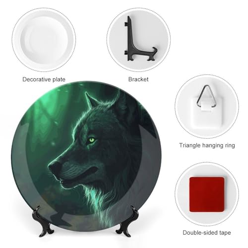 Plato decorativo Green Wolf Bone China 10 pulgadas miniatura 3