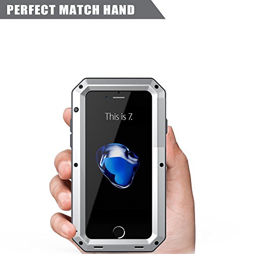 Iphone Se 2022/2020 Case,Tempered Glass Luxury Aluminum Alloy Protective Metal Extreme Shockproof Military Bumper Heavy Duty Cover Shell Case Skin Protector For Apple Iphone Se 2022/2020 /8/7-Silver #TOP2