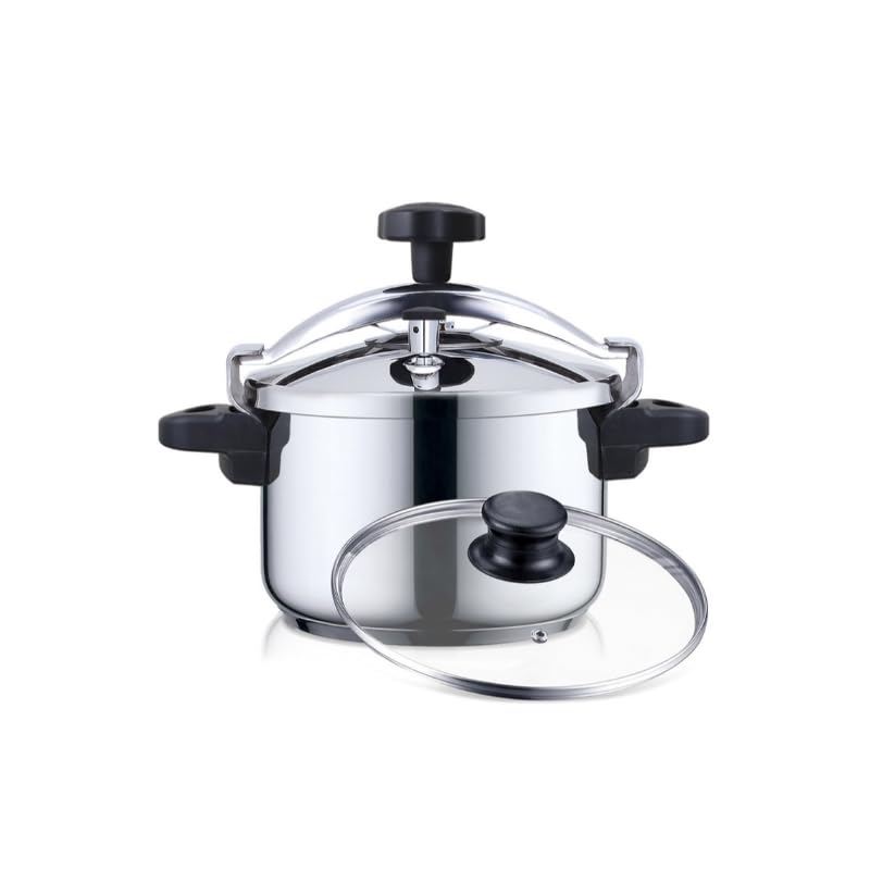 Watio Wave Olla - Olla de Acero Inoxidable de 8 litros, Cuenta con válvula rotativa y diseño eficaz para cocinar a presión. Ideal para diversas preparaciones.* #*