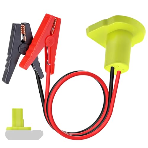 Jumper Cables for Car with Adapter Compatible with Ryo.bi 18V Batteries, Silicone Wire 8AWG 2FT Automotive Booster Cables for Jump Starting Car Using Tool Battery, Temperature Resistance 392℉(200℃)