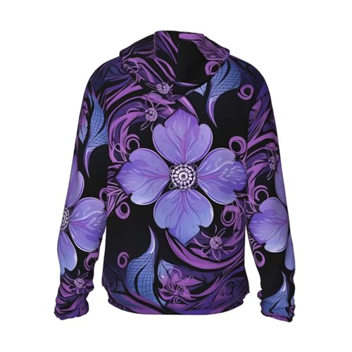 Men's Sun Protection Shirts Mysterious purple flowers Long Sleeve Sun Shirt for Fishing Running Hiking Swim2