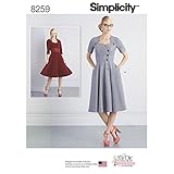 Simplicity Pattern 8259 Y5 Misses' Sew Chic Button Front Dresses, Size 18-20-22-24-26